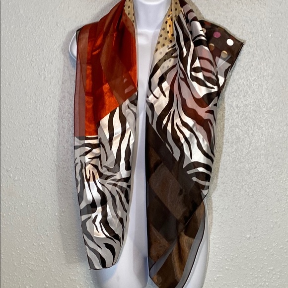 Multicolor Mixed Print Patchwork Square Scarf - Picture 3 of 3